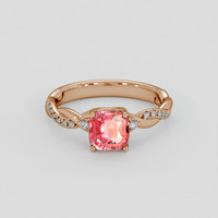 2.01 Ct. Padparadscha Sapphire Ring, 14K Rose Gold 1