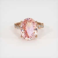 12.01 Ct. Padparadscha Sapphire Ring, 14K Rose Gold 1