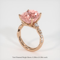 12.01 Ct. Padparadscha Sapphire Ring, 14K Rose Gold 2