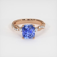 2.91 Ct. Blue Sapphire Ring, 14K Rose Gold 1