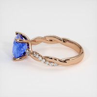 2.91 Ct. Blue Sapphire Ring, 14K Rose Gold 4