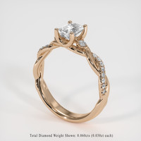 0.78 Ct. White Sapphire Ring, 14K Rose Gold 2