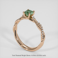 1.01 Ct. Bluish Green Sapphire Ring, 14K Rose Gold 2
