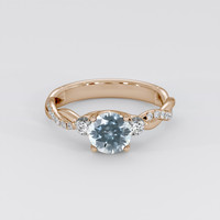 1.25 Ct. Bluish Green Sapphire Ring, 14K Rose Gold 1