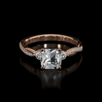 1.16 Ct. White Sapphire Ring, 14K Rose Gold 1