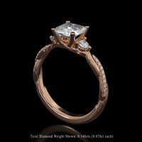 1.16 Ct. White Sapphire Ring, 14K Rose Gold 2