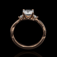 1.16 Ct. White Sapphire Ring, 14K Rose Gold 3