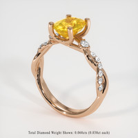1.22 Ct. Yellow Sapphire Ring, 14K Rose Gold 2