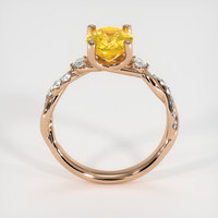 1.22 Ct. Yellow Sapphire Ring, 14K Rose Gold 3