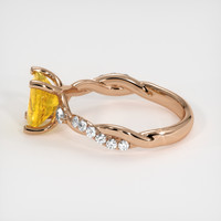 1.22 Ct. Yellow Sapphire Ring, 14K Rose Gold 4