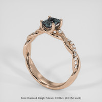 0.76 Ct. Alexandrite Ring, 18K Rose Gold 2