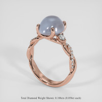 2.97 Ct. White Moonstone Ring, 18K Rose Gold 2