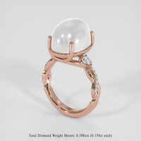 9.76 Ct. White Moonstone Ring, 18K Rose Gold 2