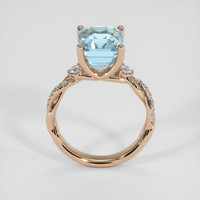 5.65 Ct. Blue Aquamarine Ring, 18K Rose Gold 3