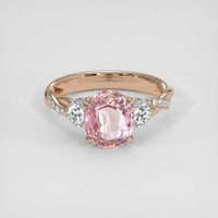 3.37 Ct. Padparadscha Sapphire Ring, 18K Rose Gold 1