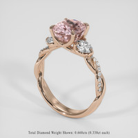 3.37 Ct. Padparadscha Sapphire Ring, 18K Rose Gold 2