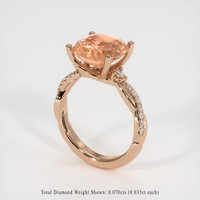 5.19 Ct. Padparadscha Sapphire Ring, 18K Rose Gold 2