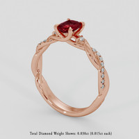 0.60 Ct. Ruby Ring, 18K Rose Gold 2