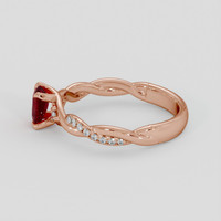 0.60 Ct. Ruby Ring, 18K Rose Gold 4