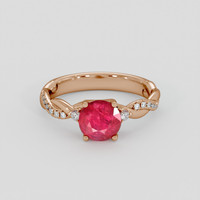 2.13 Ct. Pinkish Red Ruby Ring, 18K Rose Gold 1