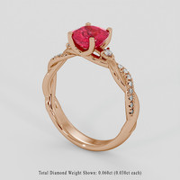 2.13 Ct. Pinkish Red Ruby Ring, 18K Rose Gold 2