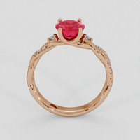 2.13 Ct. Pinkish Red Ruby Ring, 18K Rose Gold 3