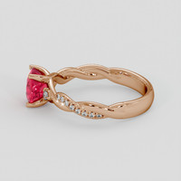 2.13 Ct. Pinkish Red Ruby Ring, 18K Rose Gold 4