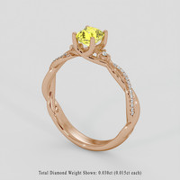 1.21 Ct. Yellow Sapphire Ring, 18K Rose Gold 2