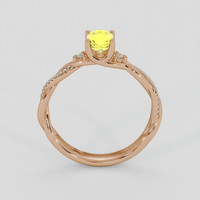 1.21 Ct. Yellow Sapphire Ring, 18K Rose Gold 3