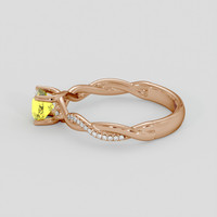 1.21 Ct. Yellow Sapphire Ring, 18K Rose Gold 4
