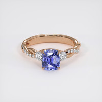 2.10 Ct. Purplish Blue Sapphire Ring, 18K Rose Gold 1