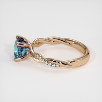 1.59 Ct. Greenish Blue Sapphire Ring, 18K Rose Gold 4
