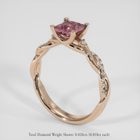 1.04 Ct. Purplish Pink Sapphire Ring, 18K Rose Gold 2