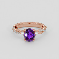 1.97 Ct. Pinkish Purple Sapphire Ring, 18K Rose Gold 1
