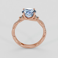 3.53 Ct. Blue Sapphire Ring, 18K Rose Gold 3