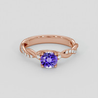 1.03 Ct. Purple Sapphire Ring, 18K Rose Gold 1