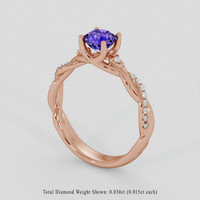 1.03 Ct. Purple Sapphire Ring, 18K Rose Gold 2