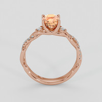 1.44 Ct. Padparadscha Sapphire Ring, 18K Rose Gold 3