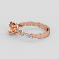 1.44 Ct. Padparadscha Sapphire Ring, 18K Rose Gold 4