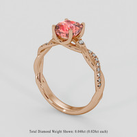 2.01 Ct. Padparadscha Sapphire Ring, 18K Rose Gold 2