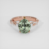 3.94 Ct. Green Sapphire Ring, 18K Rose Gold 1