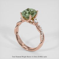 3.94 Ct. Green Sapphire Ring, 18K Rose Gold 2