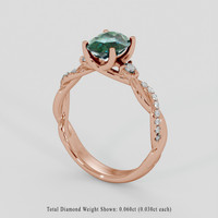 1.52 Ct. Bluish Green Sapphire Ring, 18K Rose Gold 2