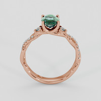 1.52 Ct. Bluish Green Sapphire Ring, 18K Rose Gold 3