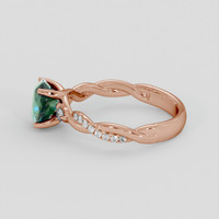 1.52 Ct. Bluish Green Sapphire Ring, 18K Rose Gold 4