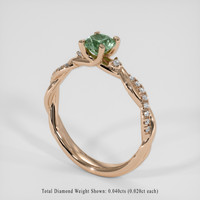 1.01 Ct. Bluish Green Sapphire Ring, 18K Rose Gold 2