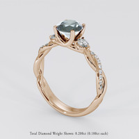 1.25 Ct. Bluish Green Sapphire Ring, 18K Rose Gold 2