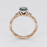 1.25 Ct. Bluish Green Sapphire Ring, 18K Rose Gold 3