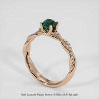 1.09 Ct. Greenish Blue Sapphire Ring, 18K Rose Gold 2