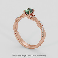 0.50 Ct. Green Sapphire Ring, 18K Rose Gold 2
